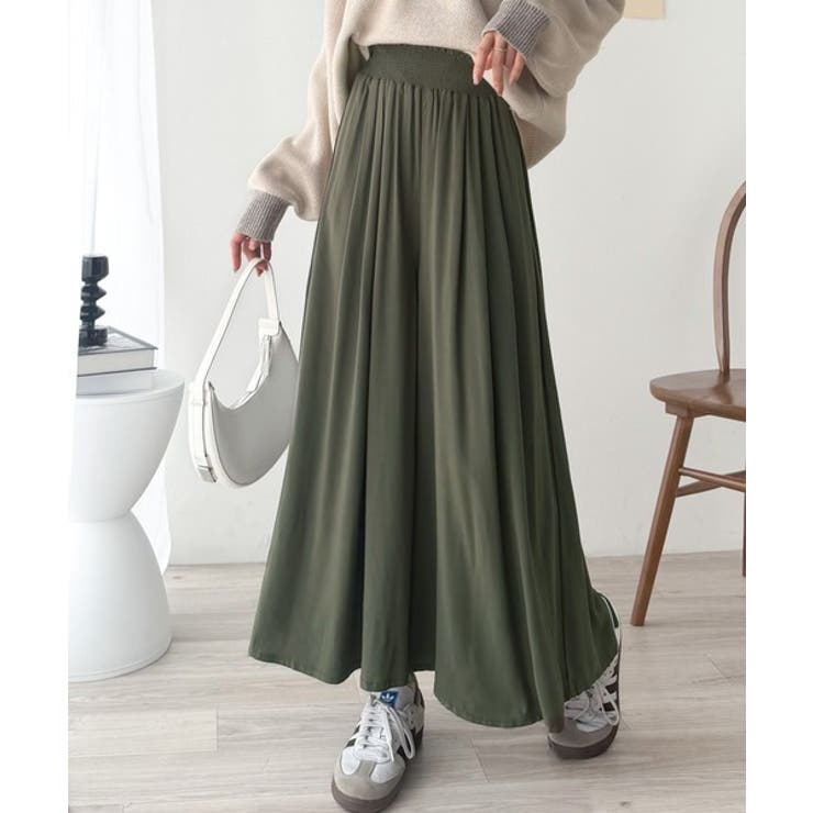 さらり、軽やか。リラックスstyleキマる。レーヨン素材ウエストギャザーフレアシ… | Classical Elf  | 詳細画像25 