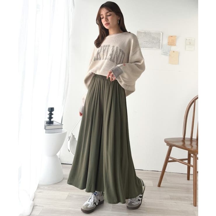 さらり、軽やか。リラックスstyleキマる。レーヨン素材ウエストギャザーフレアシ… | Classical Elf  | 詳細画像26 