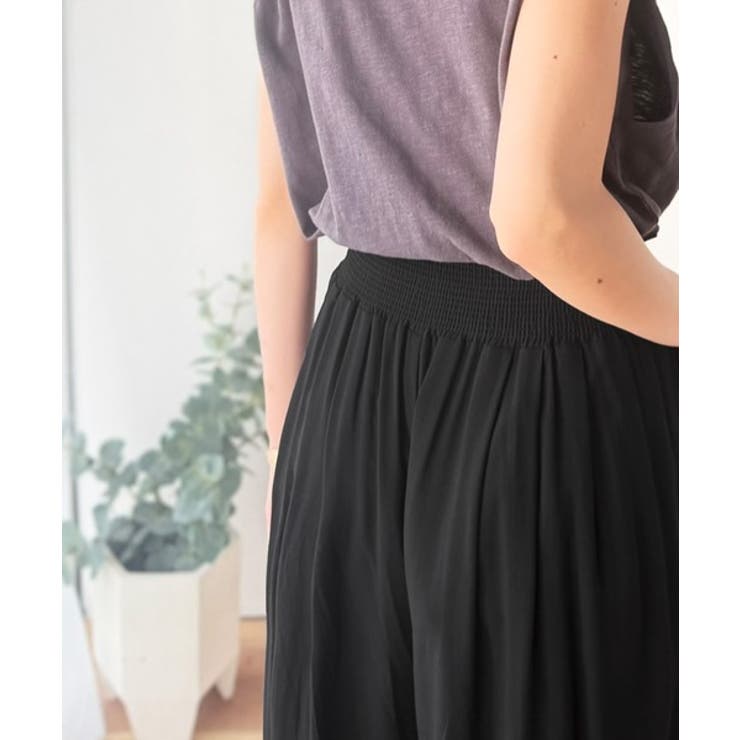 さらり、軽やか。リラックスstyleキマる。レーヨン素材ウエストギャザーフレアシ… | Classical Elf  | 詳細画像32 