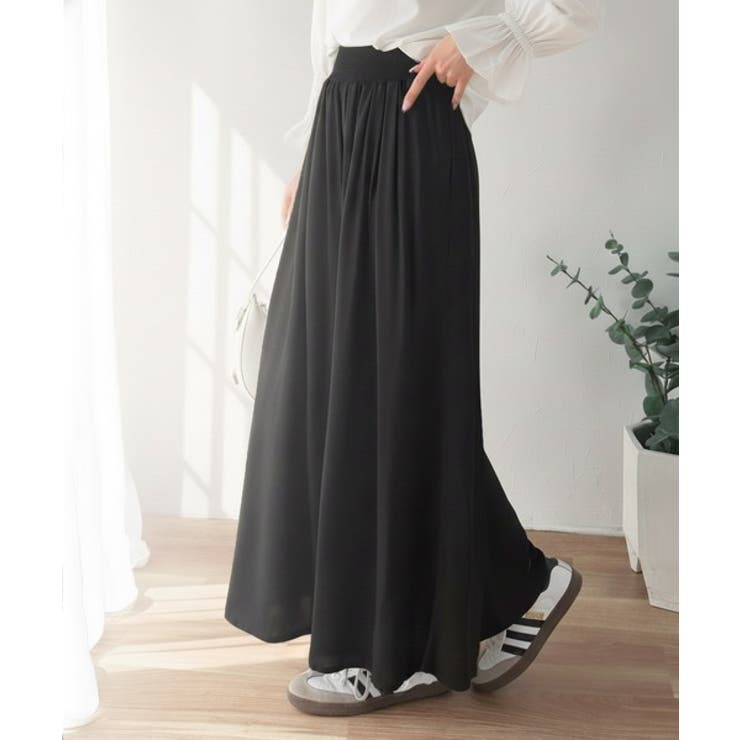 さらり、軽やか。リラックスstyleキマる。レーヨン素材ウエストギャザーフレアシ… | Classical Elf  | 詳細画像1 