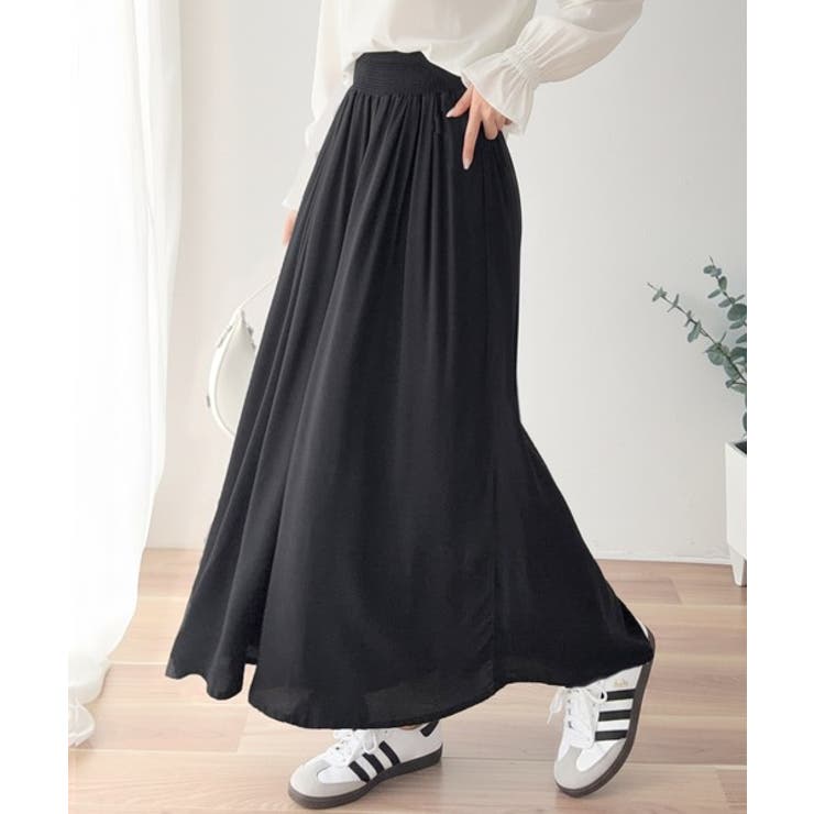 さらり、軽やか。リラックスstyleキマる。レーヨン素材ウエストギャザーフレアシ… | Classical Elf  | 詳細画像2 