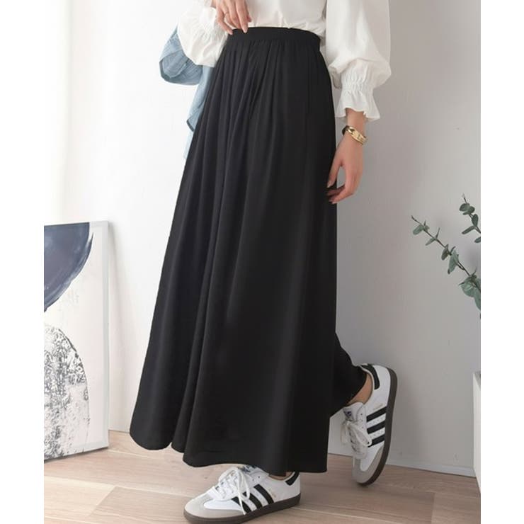 さらり、軽やか。リラックスstyleキマる。レーヨン素材ウエストギャザーフレアシ… | Classical Elf  | 詳細画像3 