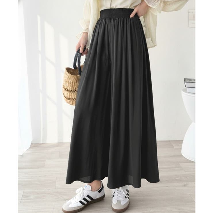 さらり、軽やか。リラックスstyleキマる。レーヨン素材ウエストギャザーフレアシ… | Classical Elf  | 詳細画像4 