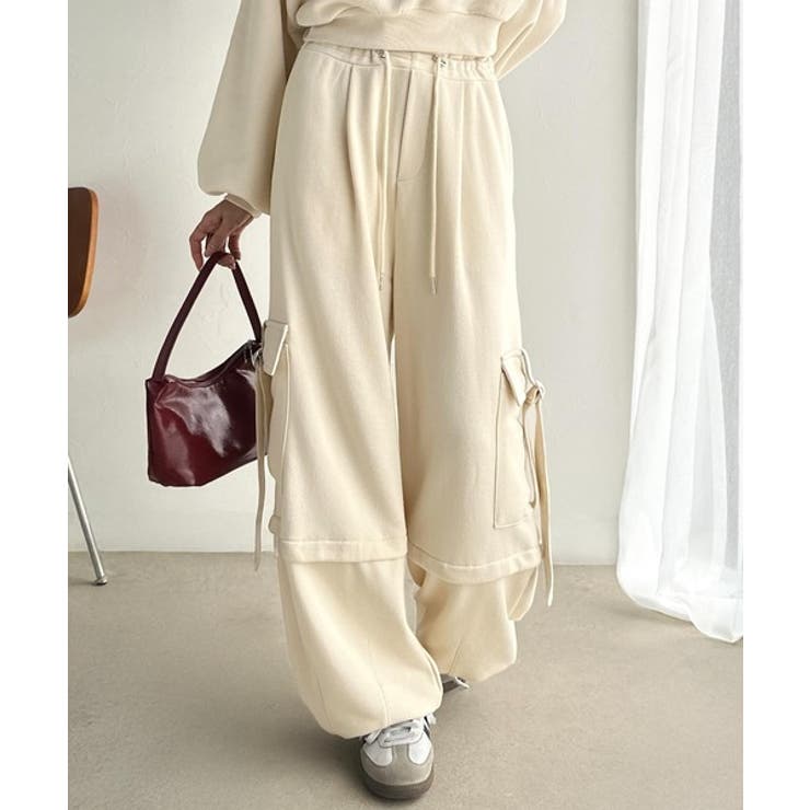 トレンド感のあるワイドシルエット、大人の抜け感を演出♪裏毛スウェットカーゴパンツ… | Classical Elf  | 詳細画像11 