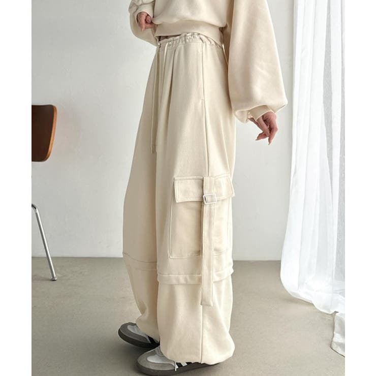 トレンド感のあるワイドシルエット、大人の抜け感を演出♪裏毛スウェットカーゴパンツ… | Classical Elf  | 詳細画像12 