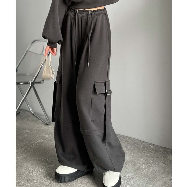 トレンド感のあるワイドシルエット、大人の抜け感を演出♪裏毛スウェットカーゴパンツ… | Classical Elf  | 詳細画像19 