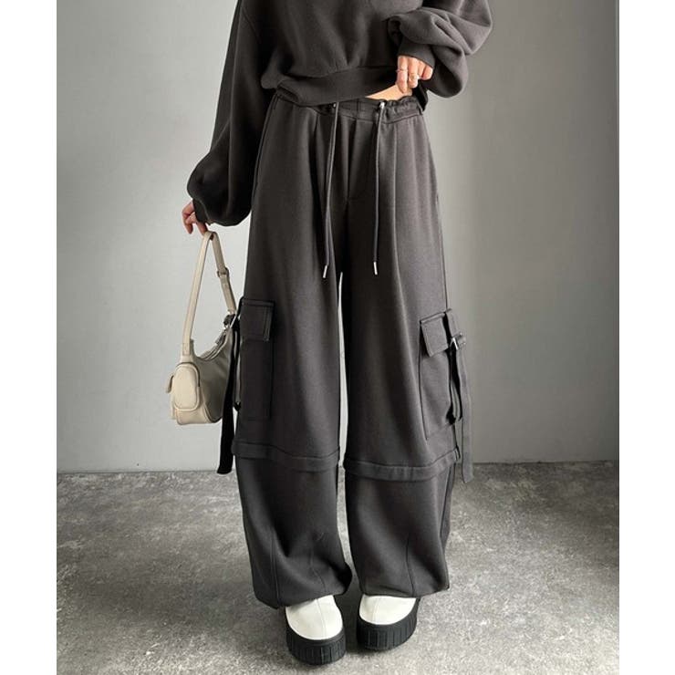 トレンド感のあるワイドシルエット、大人の抜け感を演出♪裏毛スウェットカーゴパンツ… | Classical Elf  | 詳細画像21 