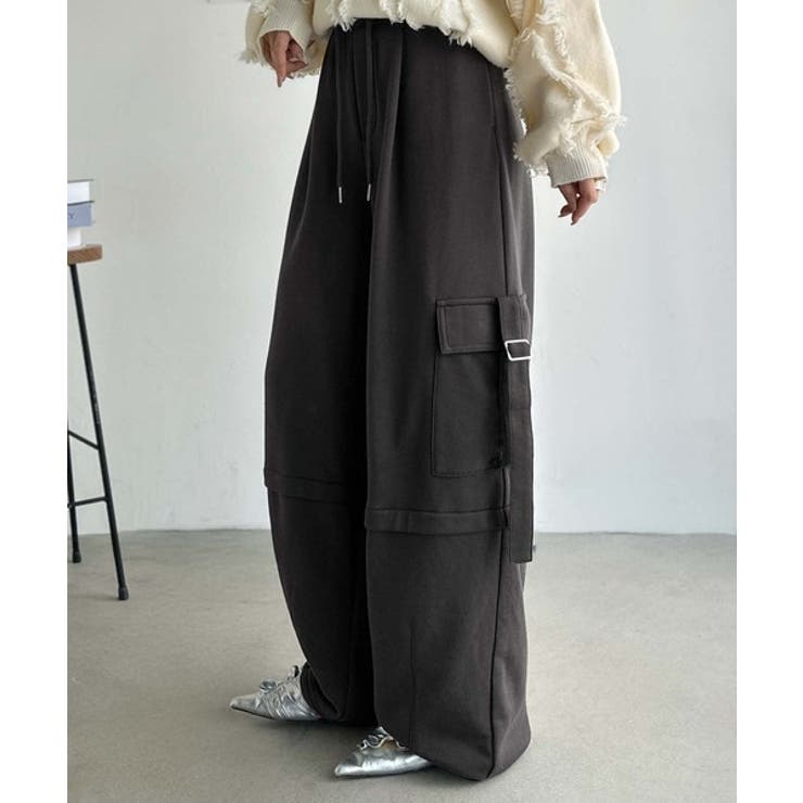 トレンド感のあるワイドシルエット、大人の抜け感を演出♪裏毛スウェットカーゴパンツ… | Classical Elf  | 詳細画像23 