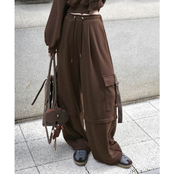 トレンド感のあるワイドシルエット、大人の抜け感を演出♪裏毛スウェットカーゴパンツ… | Classical Elf  | 詳細画像26 