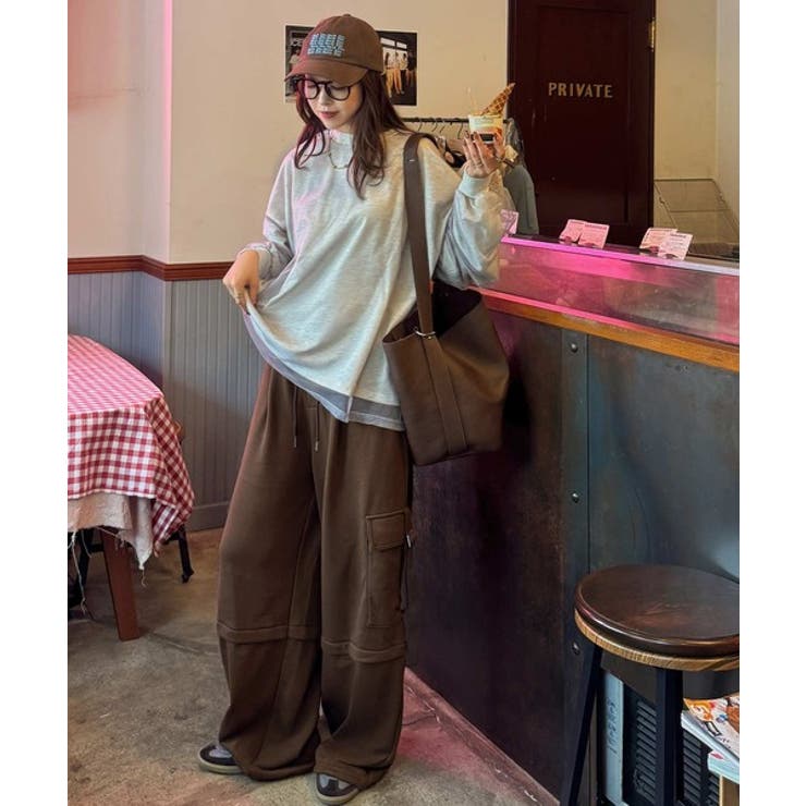 トレンド感のあるワイドシルエット、大人の抜け感を演出♪裏毛スウェットカーゴパンツ… | Classical Elf  | 詳細画像30 