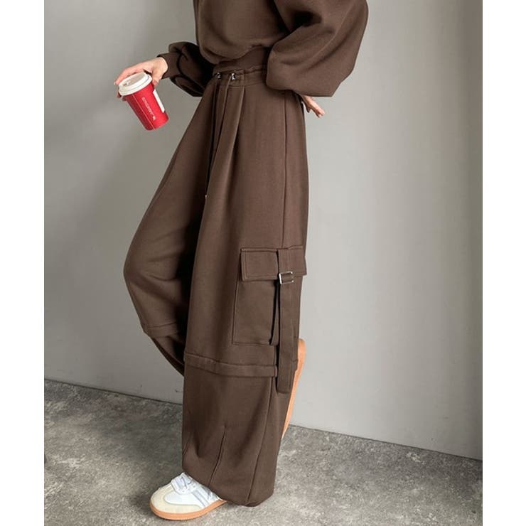 トレンド感のあるワイドシルエット、大人の抜け感を演出♪裏毛スウェットカーゴパンツ… | Classical Elf  | 詳細画像31 