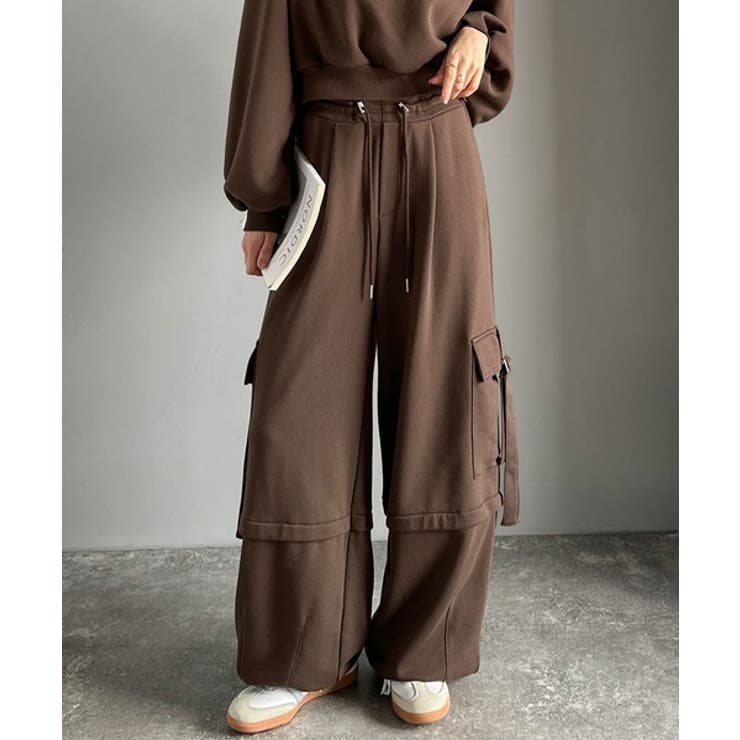 トレンド感のあるワイドシルエット、大人の抜け感を演出♪裏毛スウェットカーゴパンツ… | Classical Elf  | 詳細画像32 