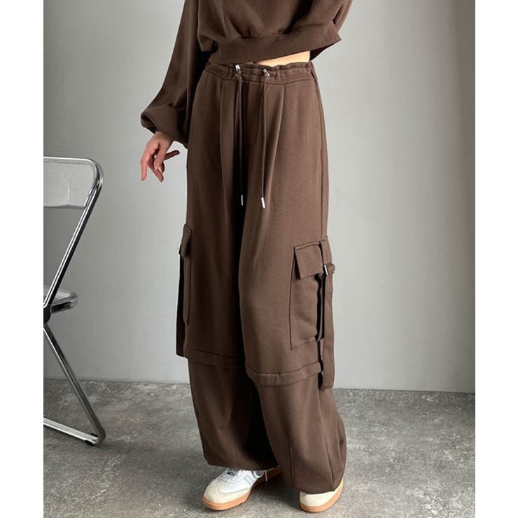 トレンド感のあるワイドシルエット、大人の抜け感を演出♪裏毛スウェットカーゴパンツ… | Classical Elf  | 詳細画像33 