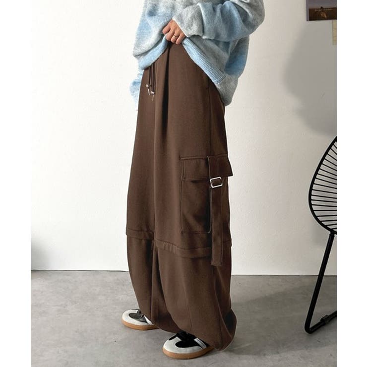 トレンド感のあるワイドシルエット、大人の抜け感を演出♪裏毛スウェットカーゴパンツ… | Classical Elf  | 詳細画像36 