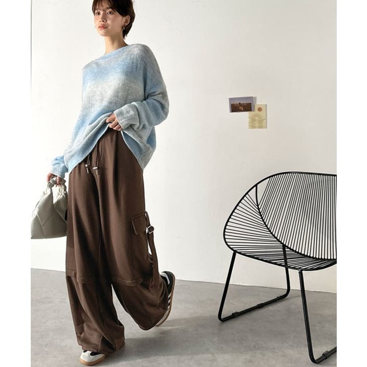 トレンド感のあるワイドシルエット、大人の抜け感を演出♪裏毛スウェットカーゴパンツ… | Classical Elf  | 詳細画像38 