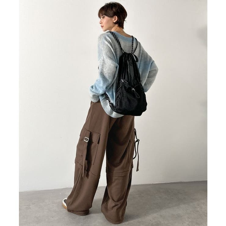 トレンド感のあるワイドシルエット、大人の抜け感を演出♪裏毛スウェットカーゴパンツ… | Classical Elf  | 詳細画像39 