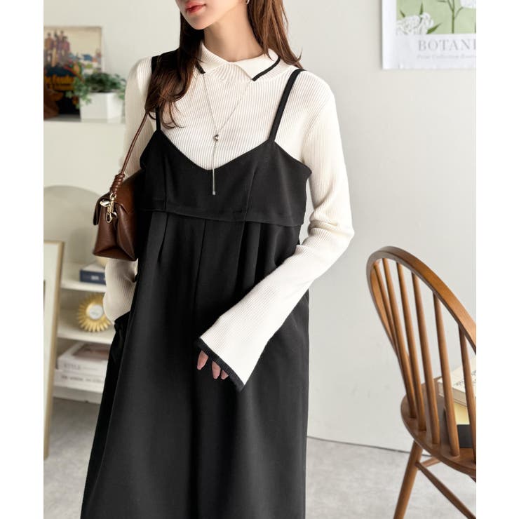 やさしさ香る秋冬レイヤード。キャミデザインワイドサロペットパンツ | Classical Elf  | 詳細画像12 