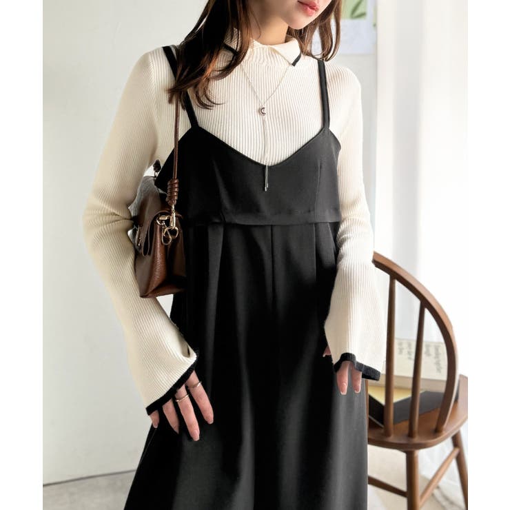 やさしさ香る秋冬レイヤード。キャミデザインワイドサロペットパンツ | Classical Elf  | 詳細画像13 