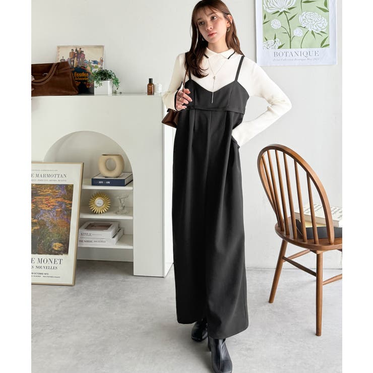 やさしさ香る秋冬レイヤード。キャミデザインワイドサロペットパンツ | Classical Elf  | 詳細画像14 