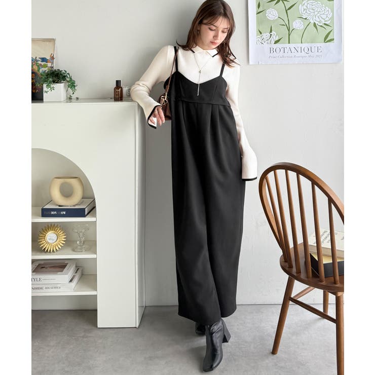 やさしさ香る秋冬レイヤード。キャミデザインワイドサロペットパンツ | Classical Elf  | 詳細画像15 