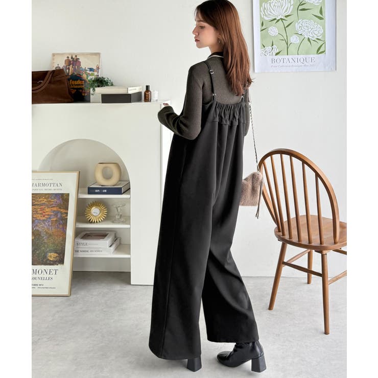 やさしさ香る秋冬レイヤード。キャミデザインワイドサロペットパンツ | Classical Elf  | 詳細画像18 