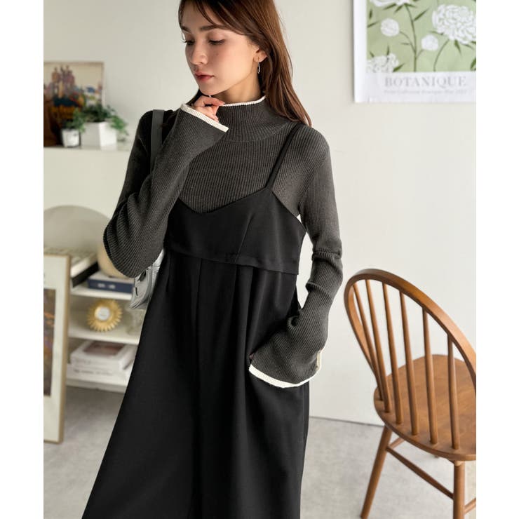 やさしさ香る秋冬レイヤード。キャミデザインワイドサロペットパンツ | Classical Elf  | 詳細画像21 