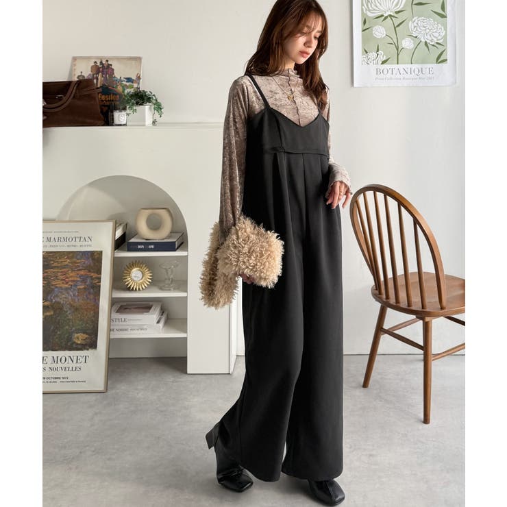 やさしさ香る秋冬レイヤード。キャミデザインワイドサロペットパンツ | Classical Elf  | 詳細画像22 