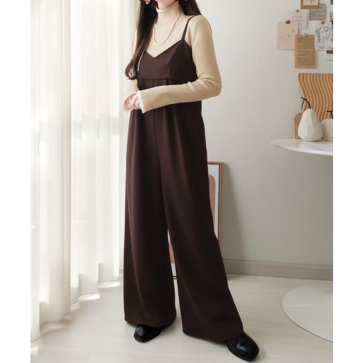 やさしさ香る秋冬レイヤード。キャミデザインワイドサロペットパンツ | Classical Elf  | 詳細画像25 