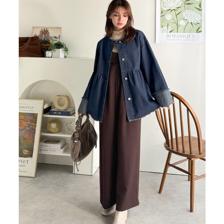 やさしさ香る秋冬レイヤード。キャミデザインワイドサロペットパンツ | Classical Elf  | 詳細画像33 