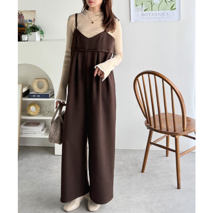 やさしさ香る秋冬レイヤード。キャミデザインワイドサロペットパンツ | Classical Elf  | 詳細画像40 