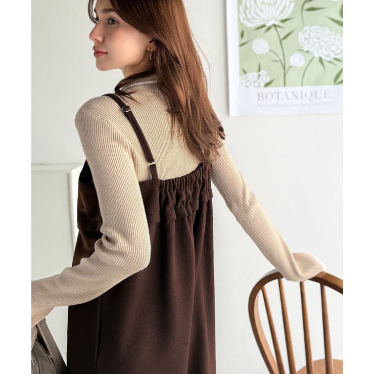 やさしさ香る秋冬レイヤード。キャミデザインワイドサロペットパンツ | Classical Elf  | 詳細画像42 