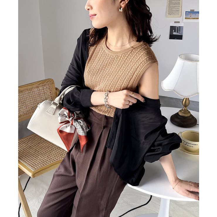 今季SSの映えアイテム。ケーブル編みニットタンク【アンサンブル可能