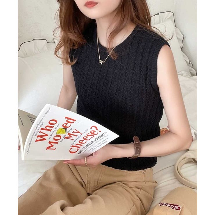 今季SSの映えアイテム。ケーブル編みニットタンク【アンサンブル可能