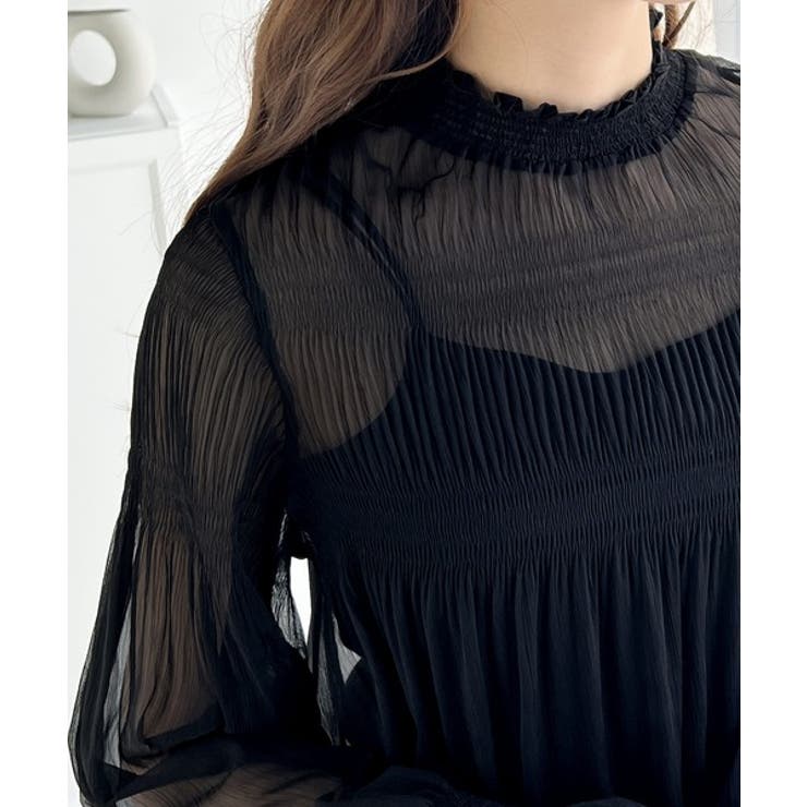 大人の魅力溢れるシアートップス。プリーツシアーインナー | Classical Elf  | 詳細画像17 