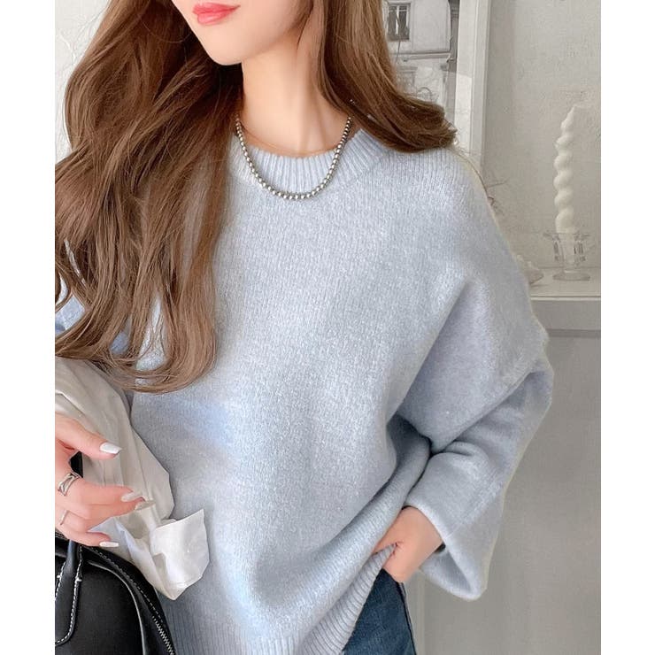 ゆったりふわもちの癒しアイテム。コクーンシルエットミックスニット