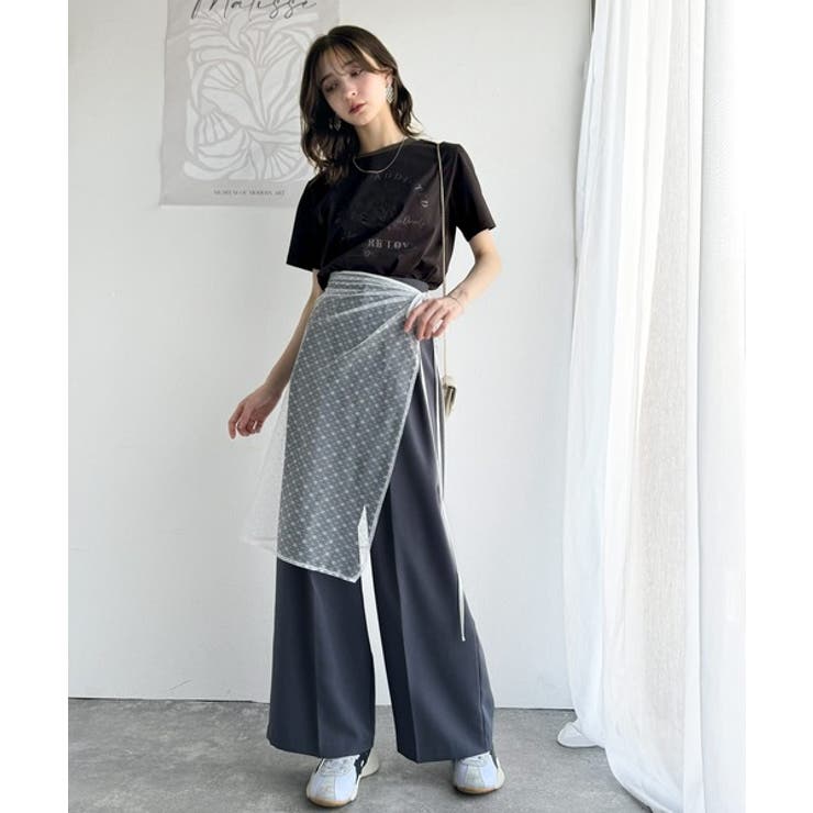 トレンドのディテールが魅力。シルケットフラワーカーブロゴリンガー半袖Tシャツ | Classical Elf  | 詳細画像31 