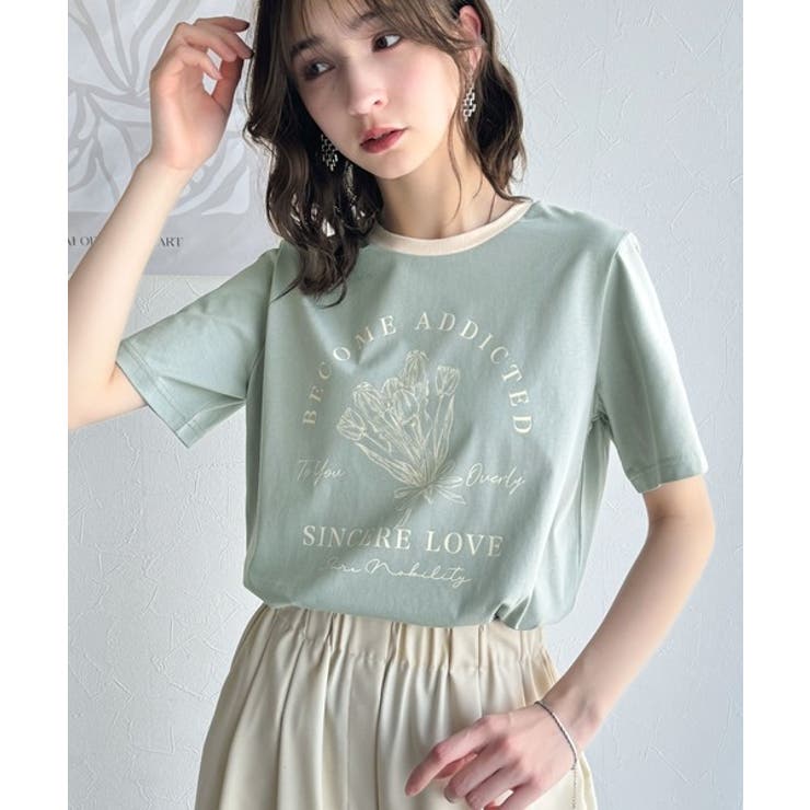 トレンドのディテールが魅力。シルケットフラワーカーブロゴリンガー半袖Tシャツ | Classical Elf  | 詳細画像35 