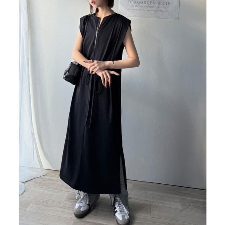 【美品】前後使用できる２WAYワンピース セール】品よく映える！前後2wayシルケットファスナー使い