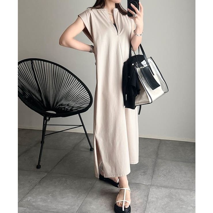 品よく映える！前後2wayシルケットファスナー使いワンピース（ロング丈） | Classical Elf  | 詳細画像12 