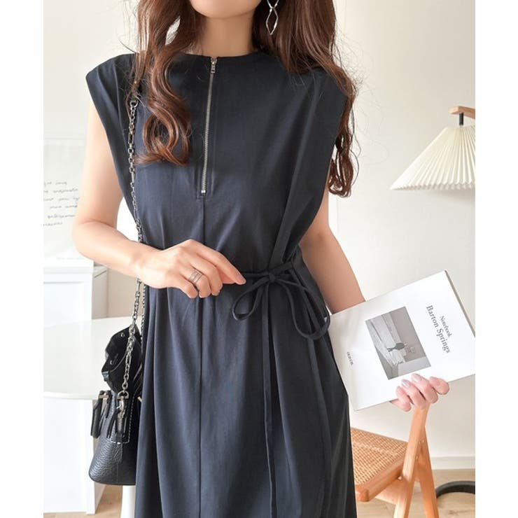 品よく映える！前後2wayシルケットファスナー使いワンピース（ロング丈） | Classical Elf  | 詳細画像19 