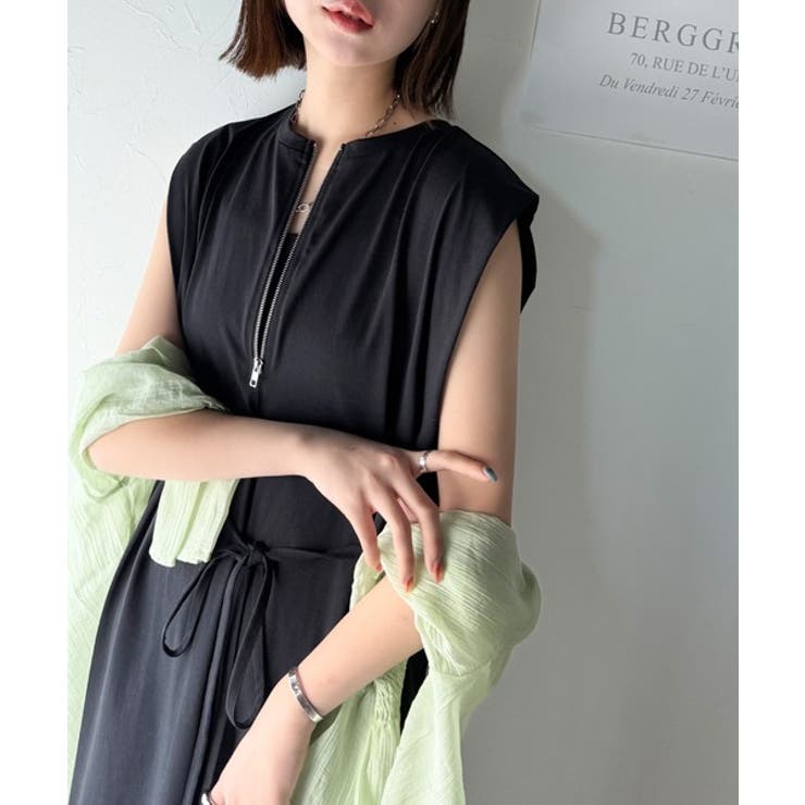 品よく映える！前後2wayシルケットファスナー使いワンピース（ロング丈） | Classical Elf  | 詳細画像2 