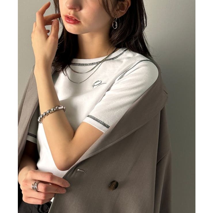 1枚で今っぽデザイン♪PAEAN刺繍配色ステッチチビTシャツ（半袖） | Classical Elf  | 詳細画像7 