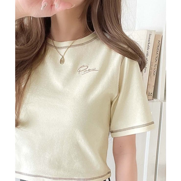 1枚で今っぽデザイン♪PAEAN刺繍配色ステッチチビTシャツ（半袖） | Classical Elf  | 詳細画像12 