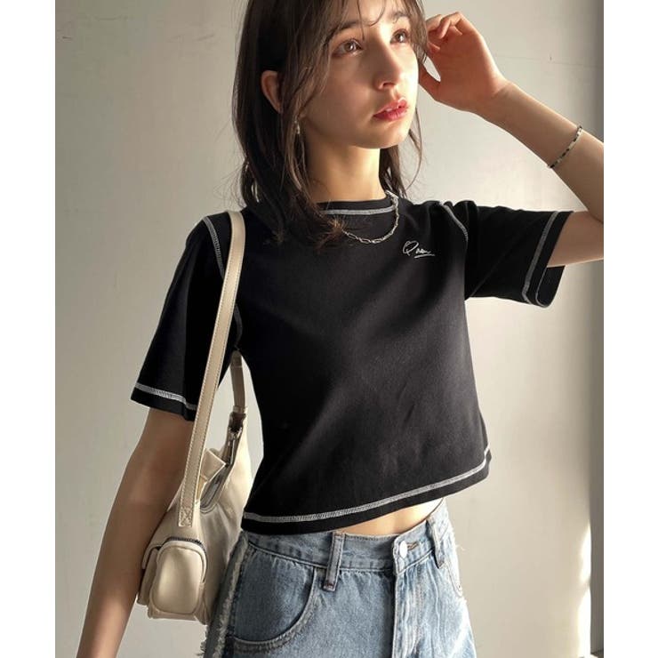 1枚で今っぽデザイン♪PAEAN刺繍配色ステッチチビTシャツ（半袖） | Classical Elf  | 詳細画像17 
