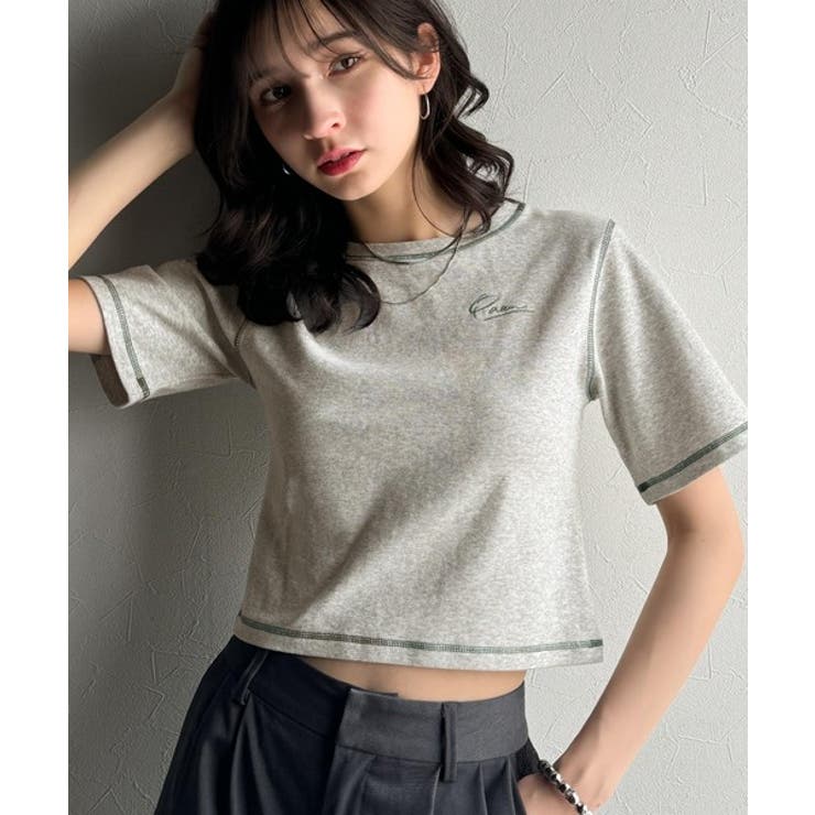 1枚で今っぽデザイン♪PAEAN刺繍配色ステッチチビTシャツ（半袖） | Classical Elf  | 詳細画像24 