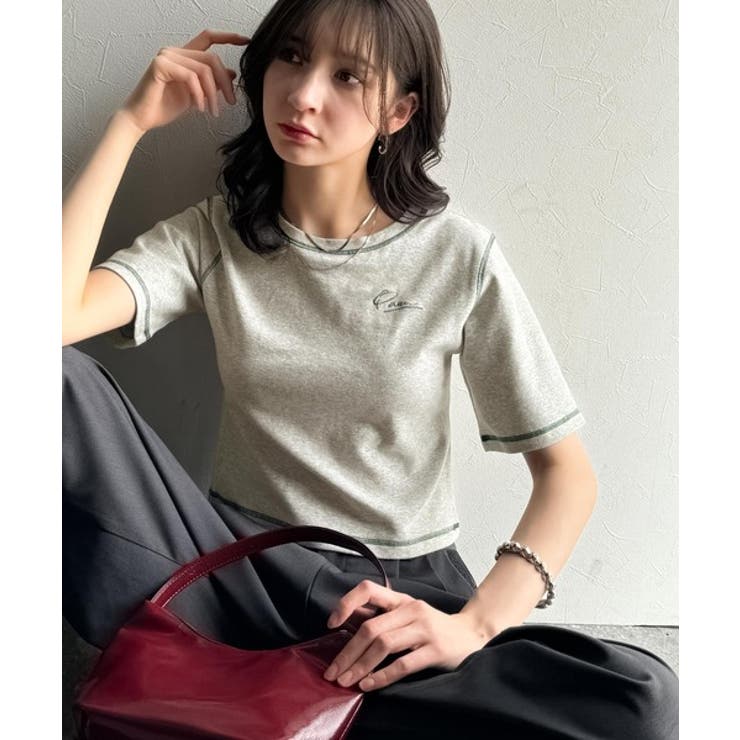 1枚で今っぽデザイン♪PAEAN刺繍配色ステッチチビTシャツ（半袖） | Classical Elf  | 詳細画像25 