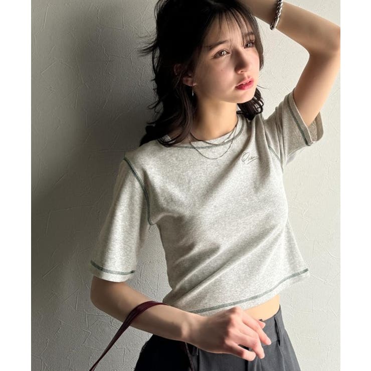 1枚で今っぽデザイン♪PAEAN刺繍配色ステッチチビTシャツ（半袖） | Classical Elf  | 詳細画像26 