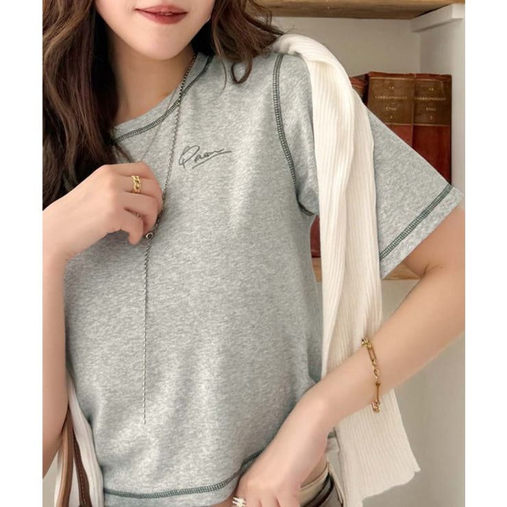 1枚で今っぽデザイン♪PAEAN刺繍配色ステッチチビTシャツ（半袖） | Classical Elf  | 詳細画像29 