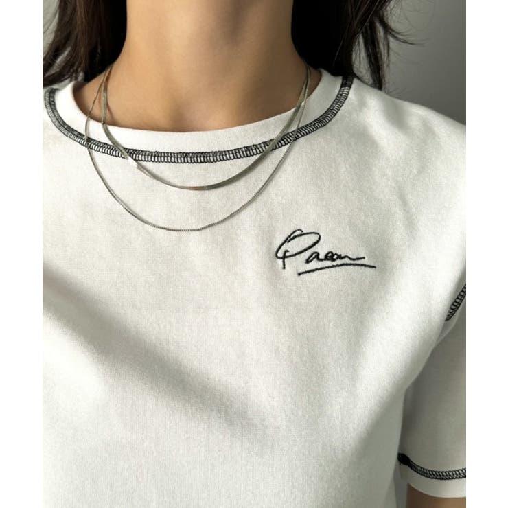 1枚で今っぽデザイン♪PAEAN刺繍配色ステッチチビTシャツ（半袖） | Classical Elf  | 詳細画像32 