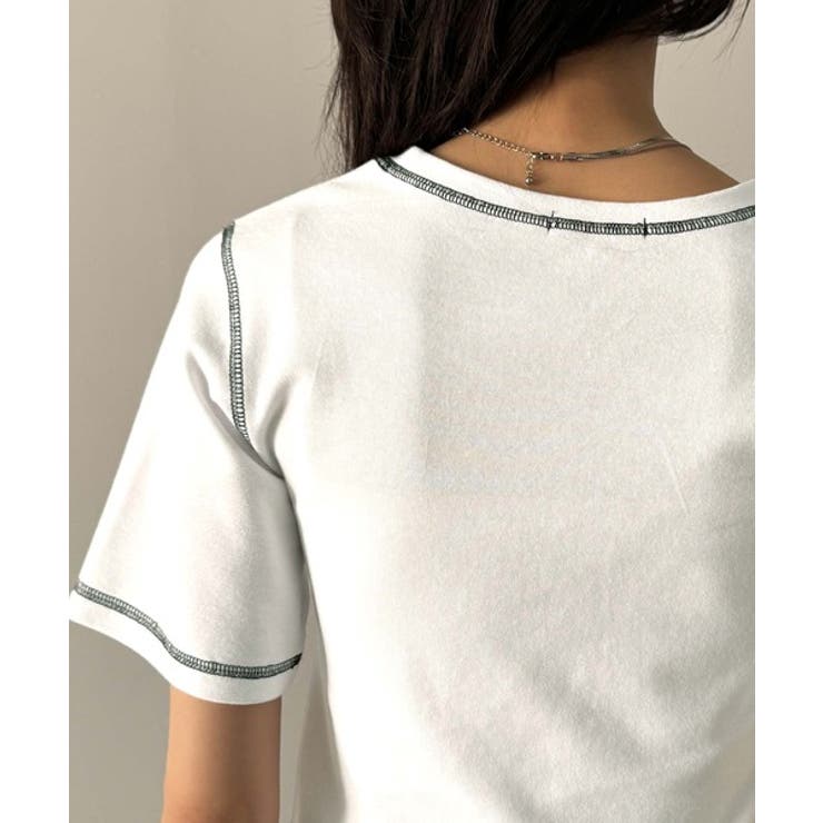 1枚で今っぽデザイン♪PAEAN刺繍配色ステッチチビTシャツ（半袖） | Classical Elf  | 詳細画像33 